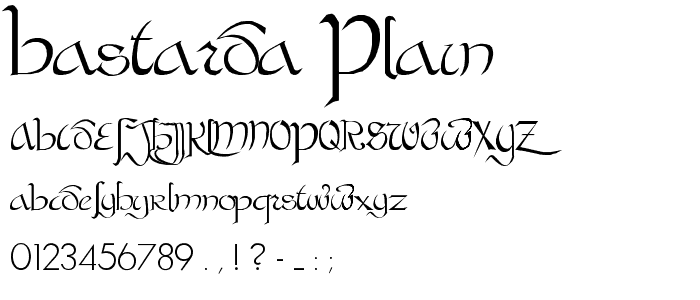 Bastarda Plain: font